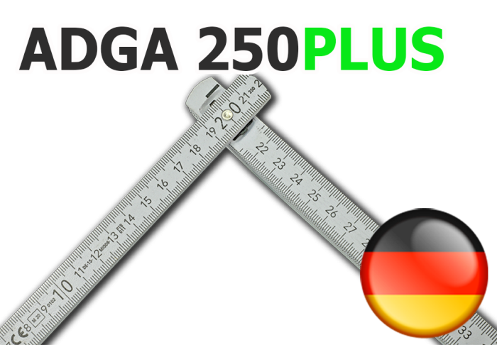 Preview: Meterstab bedruck ADGA 250Rechter_Winkel_Mit Gradanzeige