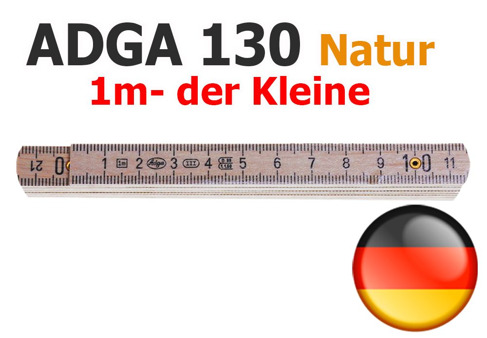 ADGA 130 natur Zollstock  - Längsansicht