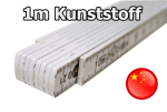 Mobile Preview: 1m weisser Kunststoffzollstock bedruckt - kopf