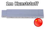 Mobile Preview: 1m weisser Kunststoffzollstock bedruckt - Anfangsglied