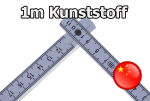 Mobile Preview: 1m weisser Kunststoffzollstock bedruckt - winkel