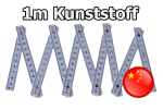 Mobile Preview: 1m weisser Kunststoffzollstock bedruckt - Draufsicht