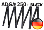Mobile Preview: 2m Holz Zollstock ADGA Plus 250 schwarz, incl. 90° Rasterung