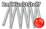 Mobile Preview: 2m Kunststoff Zollstock weiss