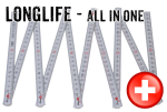 Mobile Preview: 2m Kunststoff Zollstock - LongLife - All in one - Tiefenmass